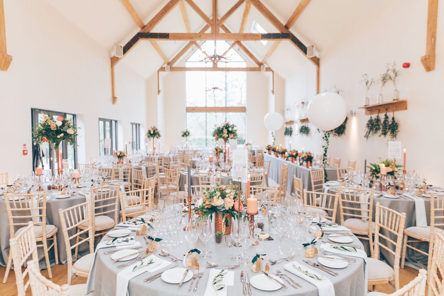 Tall and short Centrepieces at Millbridge Court Tall and short Centrepieces at Millbridge Court